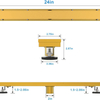 Drenaje lineal rectangular para piso de ducha de 24 pulgadas 